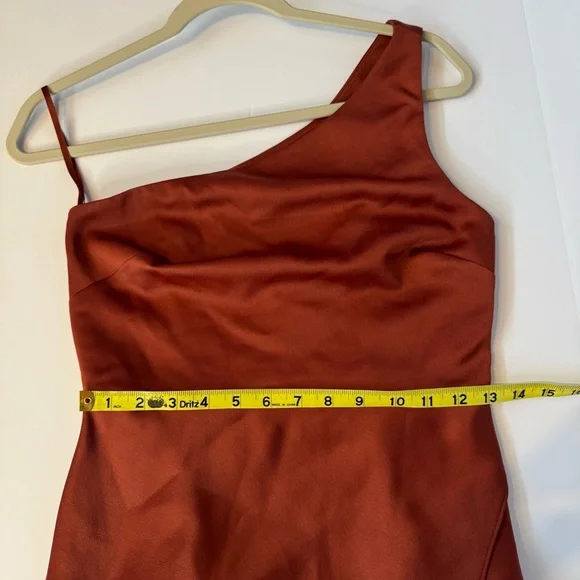 BHLDN Dylan One-Shoulder Satin Side-Slit Gown - Picture 15 of 16